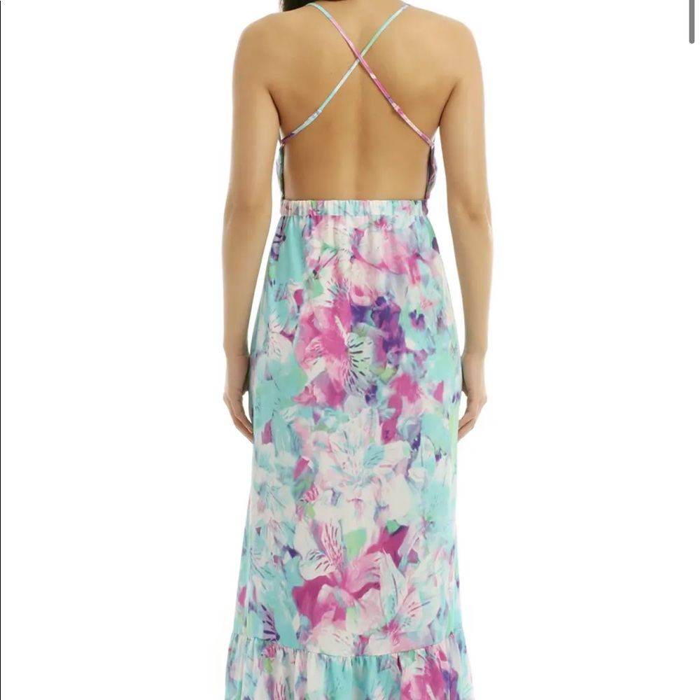Parker Aloha ruffle maxi dress size small